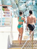 Emily Ratajkowski in Green Bikini in and Around Pool in Eden Roc, Cannes