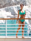 Emily Ratajkowski in Green Bikini in and Around Pool in Eden Roc, Cannes