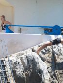 Emily Ratajkowski in Green Bikini in and Around Pool in Eden Roc, Cannes