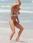 Joy Corrigan in Bikini at a Beach in Miami
