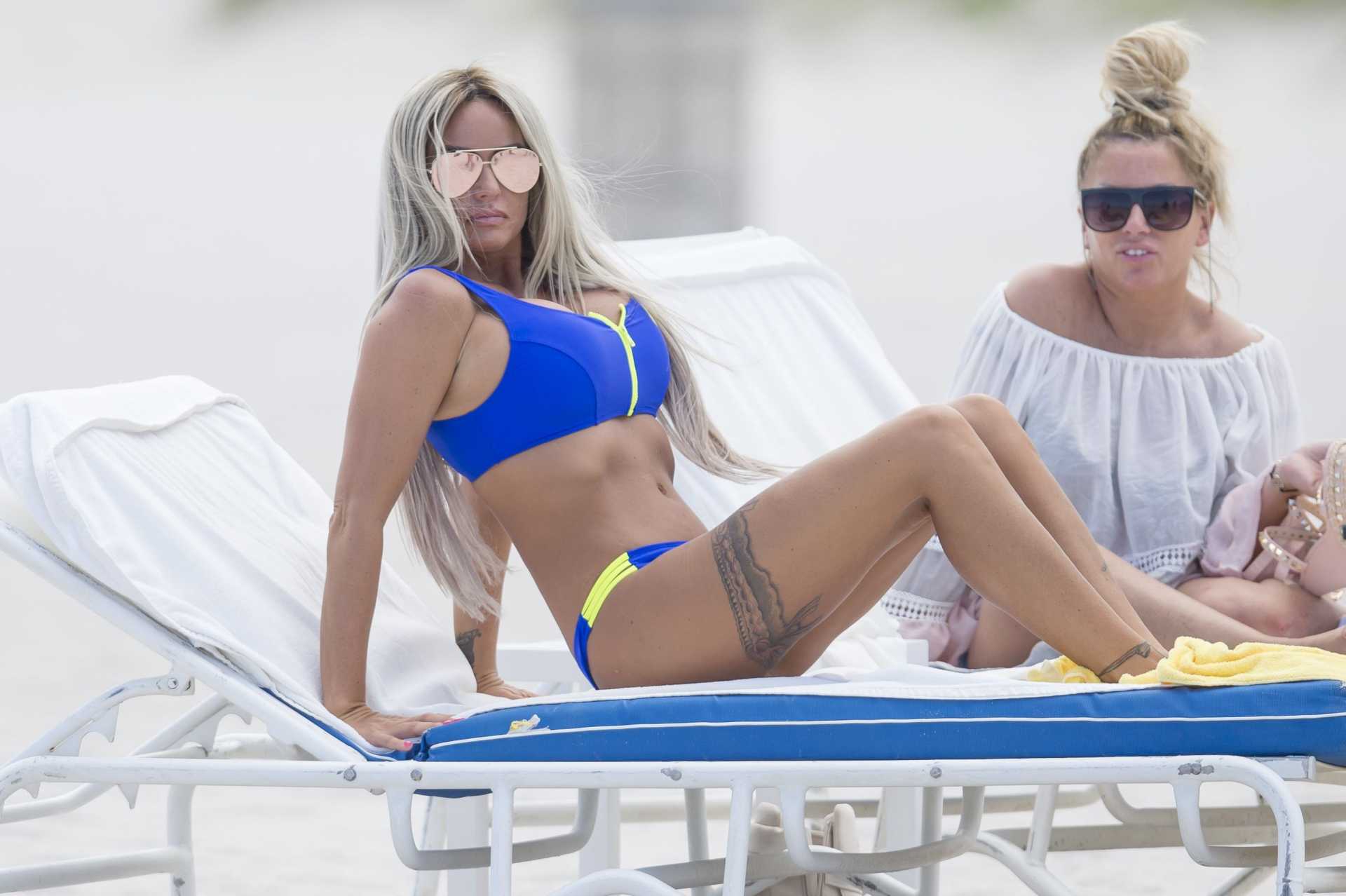 Katie Price in a Bikini Filming for New TV Show "My Ceazy Life" on Miami Beach