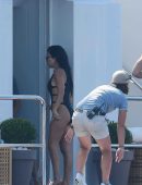 Kourtney Kardashian Booty in Swimsuit on a Yacht in Antibes