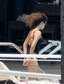 Penelope Cruz in Swimsuit at a Pool in Miami
