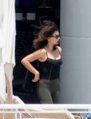 Penelope Cruz in Swimsuit at a Pool in Miami
