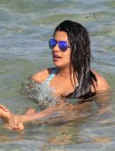 Priyanka Chopra in Bikini, Swimming in the Ocean at Beach in Miami