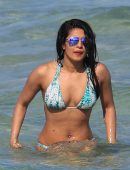 Priyanka Chopra in Bikini, Swimming in the Ocean at Beach in Miami