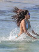 Priyanka Chopra in Bikini, Swimming in the Ocean at Beach in Miami