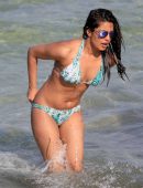 Priyanka Chopra in Bikini, Swimming in the Ocean at Beach in Miami