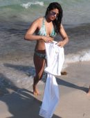 Priyanka Chopra in Bikini, Swimming in the Ocean at Beach in Miami