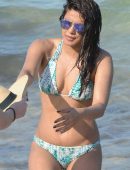 Priyanka Chopra in Bikini, Swimming in the Ocean at Beach in Miami