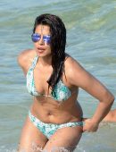 Priyanka Chopra in Bikini, Swimming in the Ocean at Beach in Miami