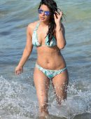 Priyanka Chopra in Bikini, Swimming in the Ocean at Beach in Miami