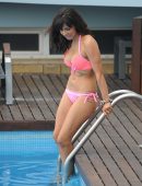 Roxanne Pallett in Bikini at Poolside in Portugal