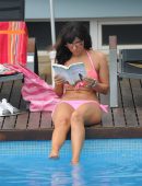 Roxanne Pallett in Bikini at Poolside in Portugal