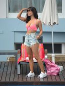 Roxanne Pallett in Bikini at Poolside in Portugal