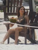 Tao Wickrath in Swimsuit on the Beach in Tulum