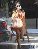 Vanessa Hudgens Leggy in Orange Dress Out in LA