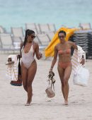 Claudia Jordan in Swimsuit on the Beach in Miami