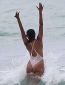 Claudia Jordan in Swimsuit on the Beach in Miami