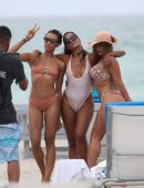 Claudia Jordan in Swimsuit on the Beach in Miami