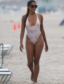 Claudia Jordan in Swimsuit on the Beach in Miami
