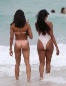 Claudia Jordan in Swimsuit on the Beach in Miami