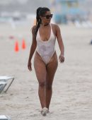 Claudia Jordan in Swimsuit on the Beach in Miami