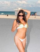 Claudia Romani in Bikini on South Beach in Miami