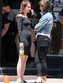 Emma Roberts Pokies and Booty on Film Set of 'Little Italy' in Toronto