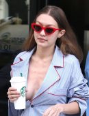 Gigi Hadid Braless Out in NYC