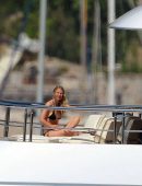 Gwyneth Paltrow Booty in Black Bikini on a Yacht in St Tropez