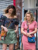 Hilary Duff and Sutton Foster on the Set of 'Younger' in NYC