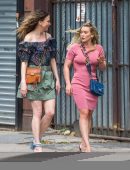 Hilary Duff and Sutton Foster on the Set of 'Younger' in NYC