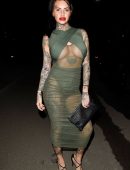 Jemma Lucy in See-through Dress on a Night Out in Manchester