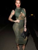 Jemma Lucy in See-through Dress on a Night Out in Manchester