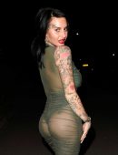 Jemma Lucy in See-through Dress on a Night Out in Manchester