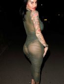 Jemma Lucy in See-through Dress on a Night Out in Manchester