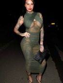 Jemma Lucy in See-through Dress on a Night Out in Manchester