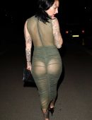 Jemma Lucy in See-through Dress on a Night Out in Manchester