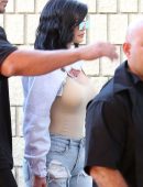 Kylie Jenner Pokies in Ripped Jeans Out in Los Angeles