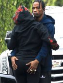 Kylie Jenner Booty in Tights and Travis Scott Out in Los Angeles