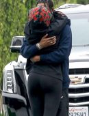 Kylie Jenner Booty in Tights and Travis Scott Out in Los Angeles
