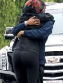 Kylie Jenner Booty in Tights and Travis Scott Out in Los Angeles