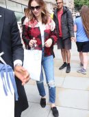 Lily James Leaving The Corinthia Hotel in London