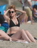 Mena Suvari in Bikini on the Beach in Malibu