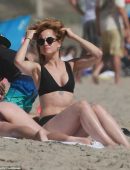 Mena Suvari in Bikini on the Beach in Malibu