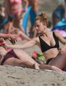 Mena Suvari in Bikini on the Beach in Malibu