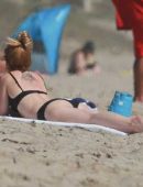 Mena Suvari in Bikini on the Beach in Malibu