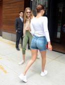 Bella Hadid and Gigi Hadid Outside Gigi's Apartment in NYC
