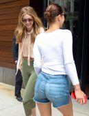 Bella Hadid and Gigi Hadid Outside Gigi's Apartment in NYC